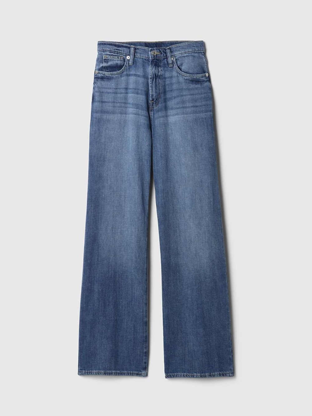 GAP High Rise Wide Leg Medium Wash Jean size 10